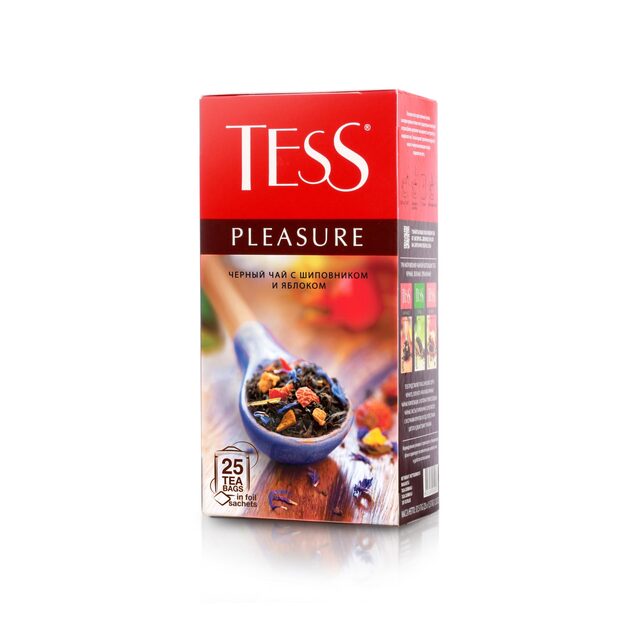 ხილის ჩაი ტეს - TESS Black tea, rosehip, apple